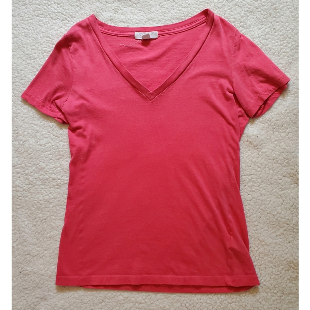 Forever 21 Short Sleeve Bright Pink T-Shirt